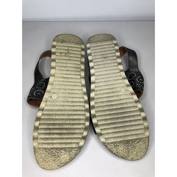 Flexus Spring Step Anatomic Black Leather Rhinestone Strap Sandals Women 8US/39 - Picture 12 of 14